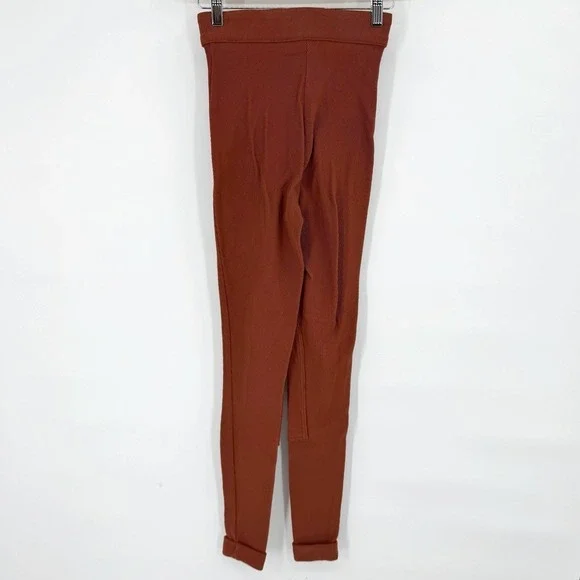 American Apparel Womens Size XS Riding Pant Henna Rust Ribbed High Waisted - Picture 4 of 10